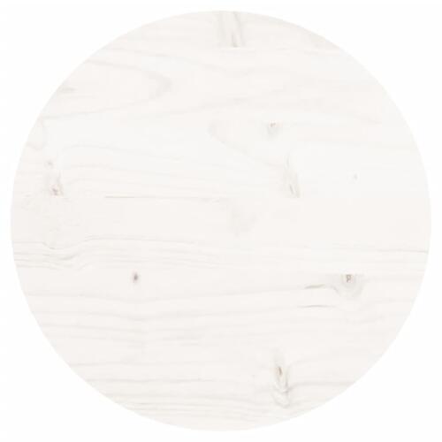 Bordplade Ø30x3 cm rund massivt fyrretræ hvid