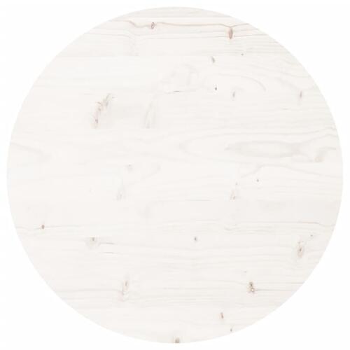 Bordplade Ø50x3 cm rund massivt fyrretræ hvid
