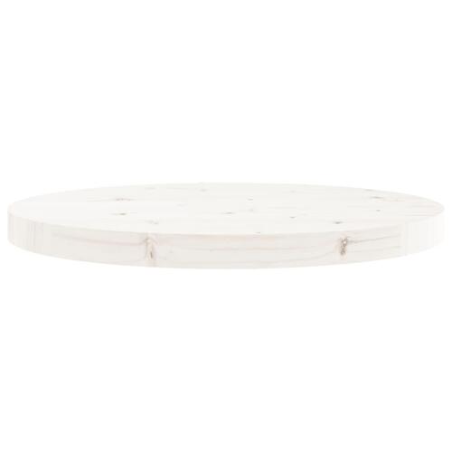 Bordplade Ø50x3 cm rund massivt fyrretræ hvid