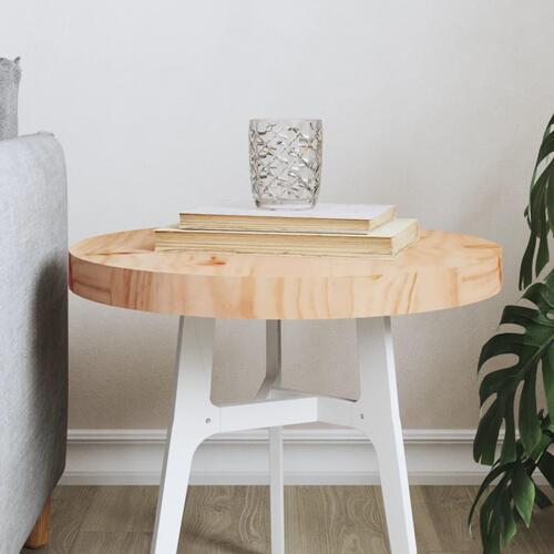 Bordplade Ø40x3 cm rund massivt fyrretræ