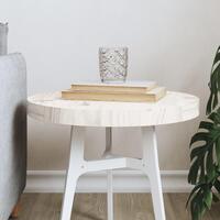 Bordplade Ø40x3 cm rund massivt fyrretræ hvid