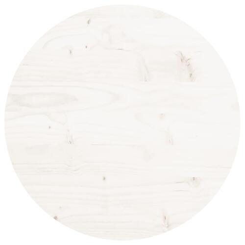 Bordplade Ø40x3 cm rund massivt fyrretræ hvid