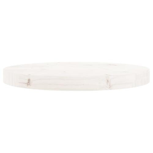 Bordplade Ø40x3 cm rund massivt fyrretræ hvid
