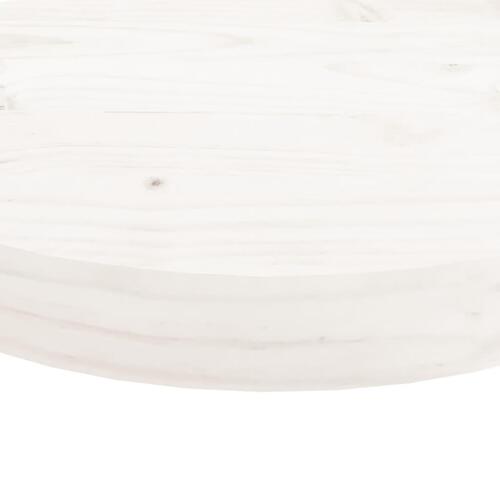 Bordplade Ø40x3 cm rund massivt fyrretræ hvid