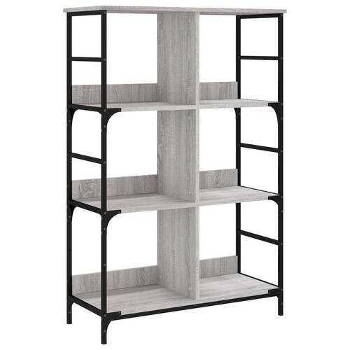 Bogreol 78,5x33x117,5 cm konstrueret træ grå sonoma-eg