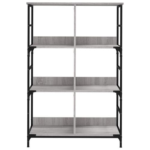Bogreol 78,5x33x117,5 cm konstrueret træ grå sonoma-eg