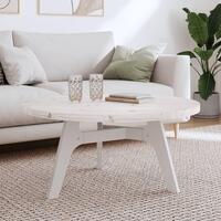 Bordplade Ø90x3 cm rund massivt fyrretræ hvid