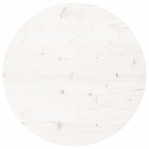 Bordplade Ø90x3 cm rund massivt fyrretræ hvid