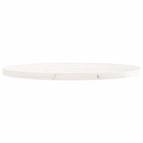 Bordplade Ø90x3 cm rund massivt fyrretræ hvid