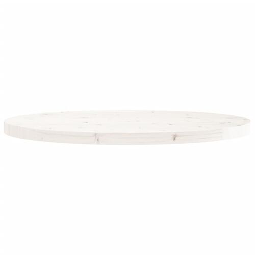 Bordplade Ø90x3 cm rund massivt fyrretræ hvid