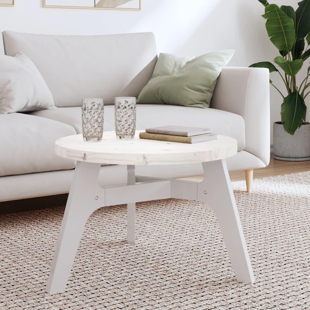 Bordplade Ø60x3 cm rund massivt fyrretræ hvid