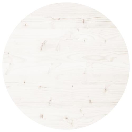 Bordplade Ø60x3 cm rund massivt fyrretræ hvid