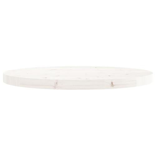 Bordplade Ø60x3 cm rund massivt fyrretræ hvid