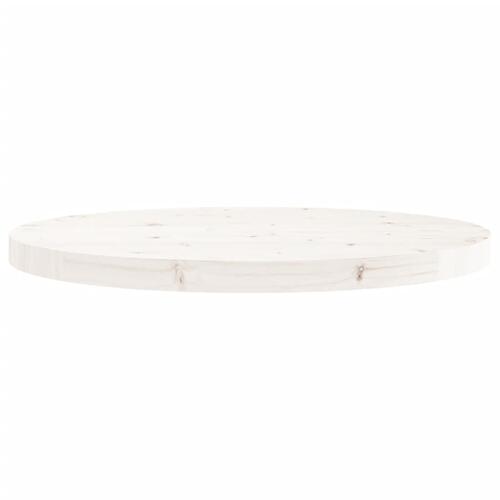 Bordplade Ø60x3 cm rund massivt fyrretræ hvid