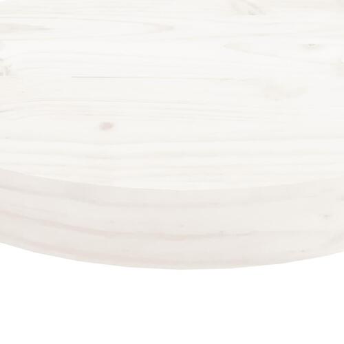 Bordplade Ø60x3 cm rund massivt fyrretræ hvid
