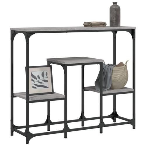 Konsolbord 89,5x28x76 cm konstrueret træ grå sonoma-eg