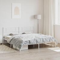 Sengeramme med sengegavl 180x200 cm metal hvid