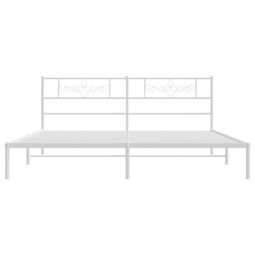Sengeramme med sengegavl 180x200 cm metal hvid