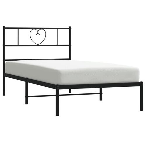 Sengeramme med sengegavl 100x200 cm metal sort