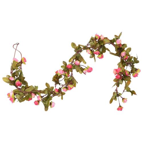 Blomsterguirlander til jul 3 stk. 215 cm rosenrød