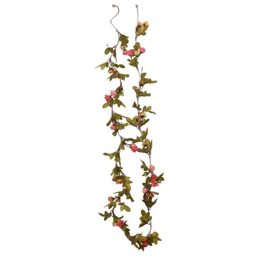 Blomsterguirlander til jul 3 stk. 215 cm rosenrød