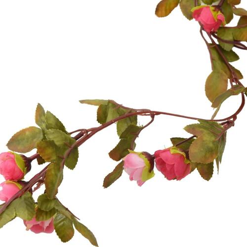 Blomsterguirlander til jul 3 stk. 215 cm rosenrød