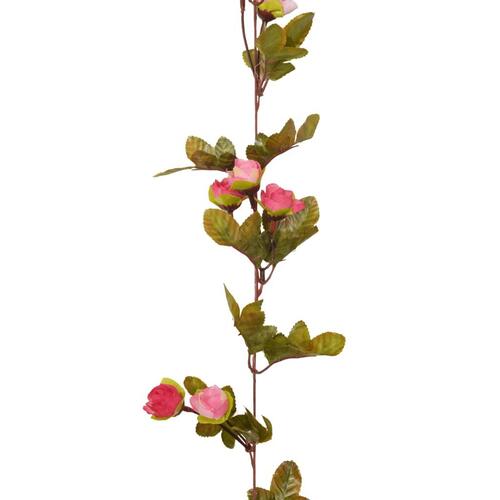 Blomsterguirlander til jul 3 stk. 215 cm rosenrød