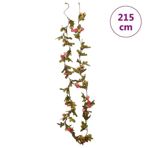 Blomsterguirlander til jul 3 stk. 215 cm rosenrød