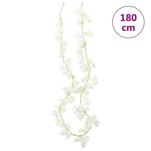 Blomsterguirlander til jul 6 stk. 180 cm hvid