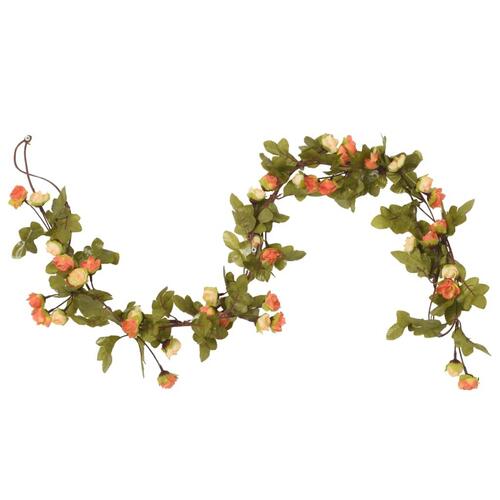 Blomsterguirlander til jul 6 stk. 215 cm vinrød