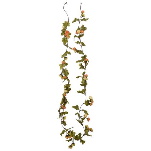 Blomsterguirlander til jul 6 stk. 215 cm vinrød