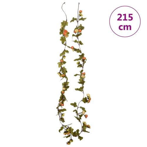 Blomsterguirlander til jul 6 stk. 215 cm vinrød