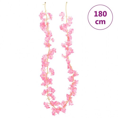 Blomsterguirlander til jul 6 stk. 180 cm mørk pink