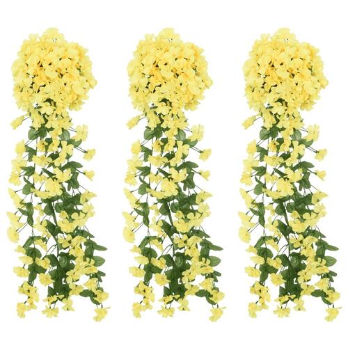 Blomsterguirlander til jul 3 stk. 85 cm gul