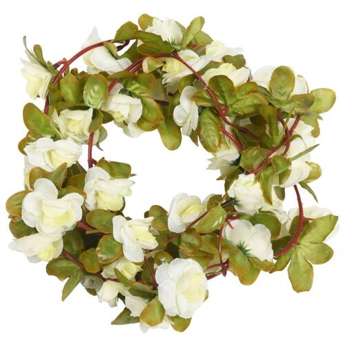 Kunstige blomsterguirlander 6 stk. 250 cm hvid
