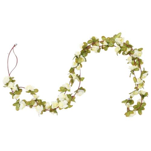 Kunstige blomsterguirlander 6 stk. 250 cm hvid