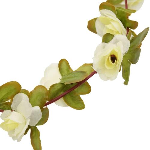 Kunstige blomsterguirlander 6 stk. 250 cm hvid