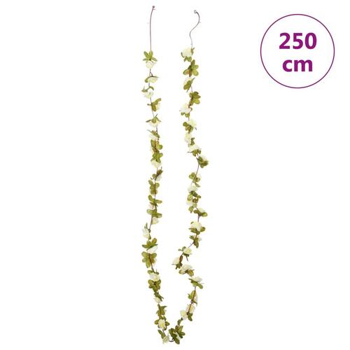 Kunstige blomsterguirlander 6 stk. 250 cm hvid