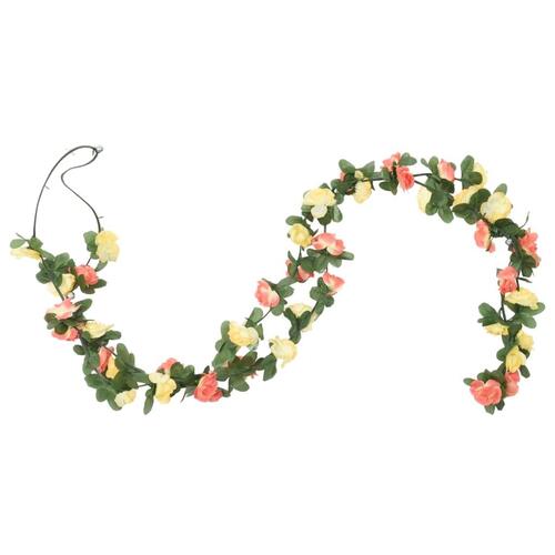 Blomsterguirlander til jul 6 stk. 250 cm forårsfarver