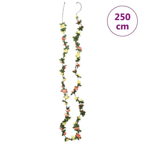 Blomsterguirlander til jul 6 stk. 250 cm forårsfarver