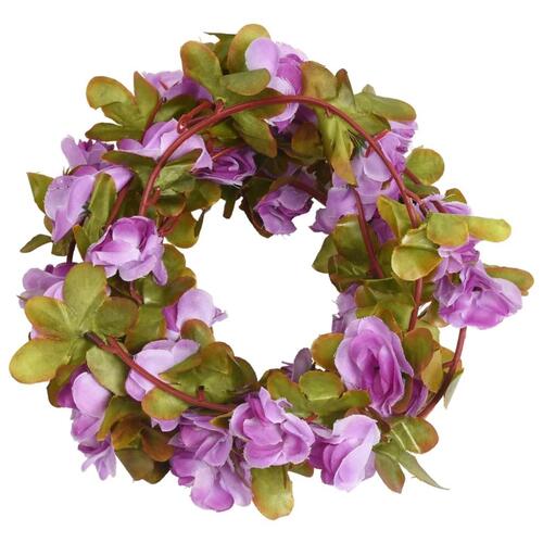 Blomsterguirlander til jul 6 stk. 250 cm lyslilla