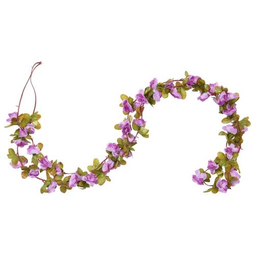 Blomsterguirlander til jul 6 stk. 250 cm lyslilla