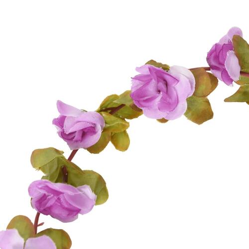 Blomsterguirlander til jul 6 stk. 250 cm lyslilla