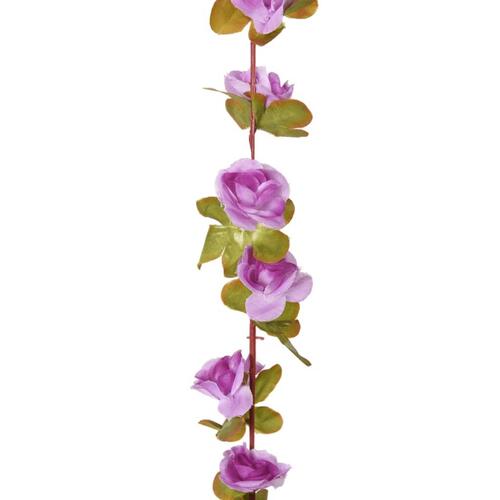 Blomsterguirlander til jul 6 stk. 250 cm lyslilla