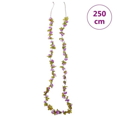 Blomsterguirlander til jul 6 stk. 250 cm lyslilla
