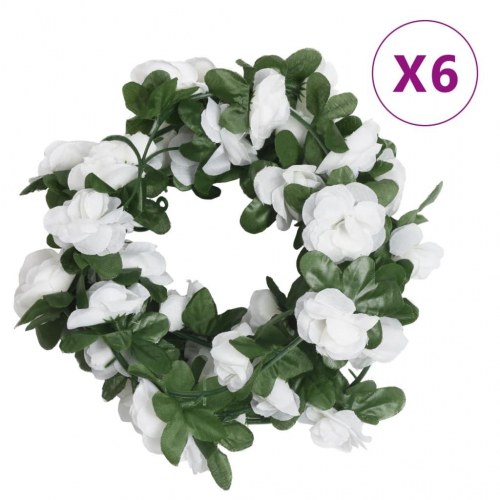 Blomsterguirlander til jul 6 stk. 250 cm forår hvid