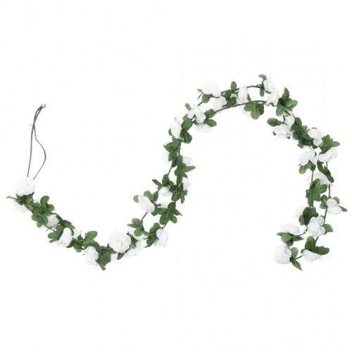 Blomsterguirlander til jul 6 stk. 250 cm forår hvid