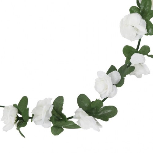 Blomsterguirlander til jul 6 stk. 250 cm forår hvid