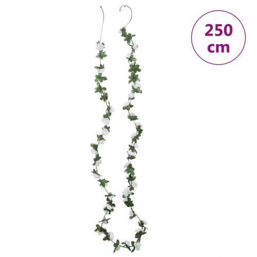 Blomsterguirlander til jul 6 stk. 250 cm forår hvid