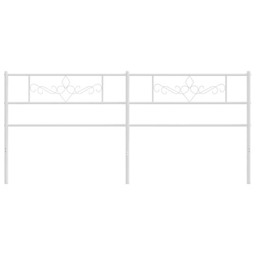 Sengegavl 200 cm metal hvid